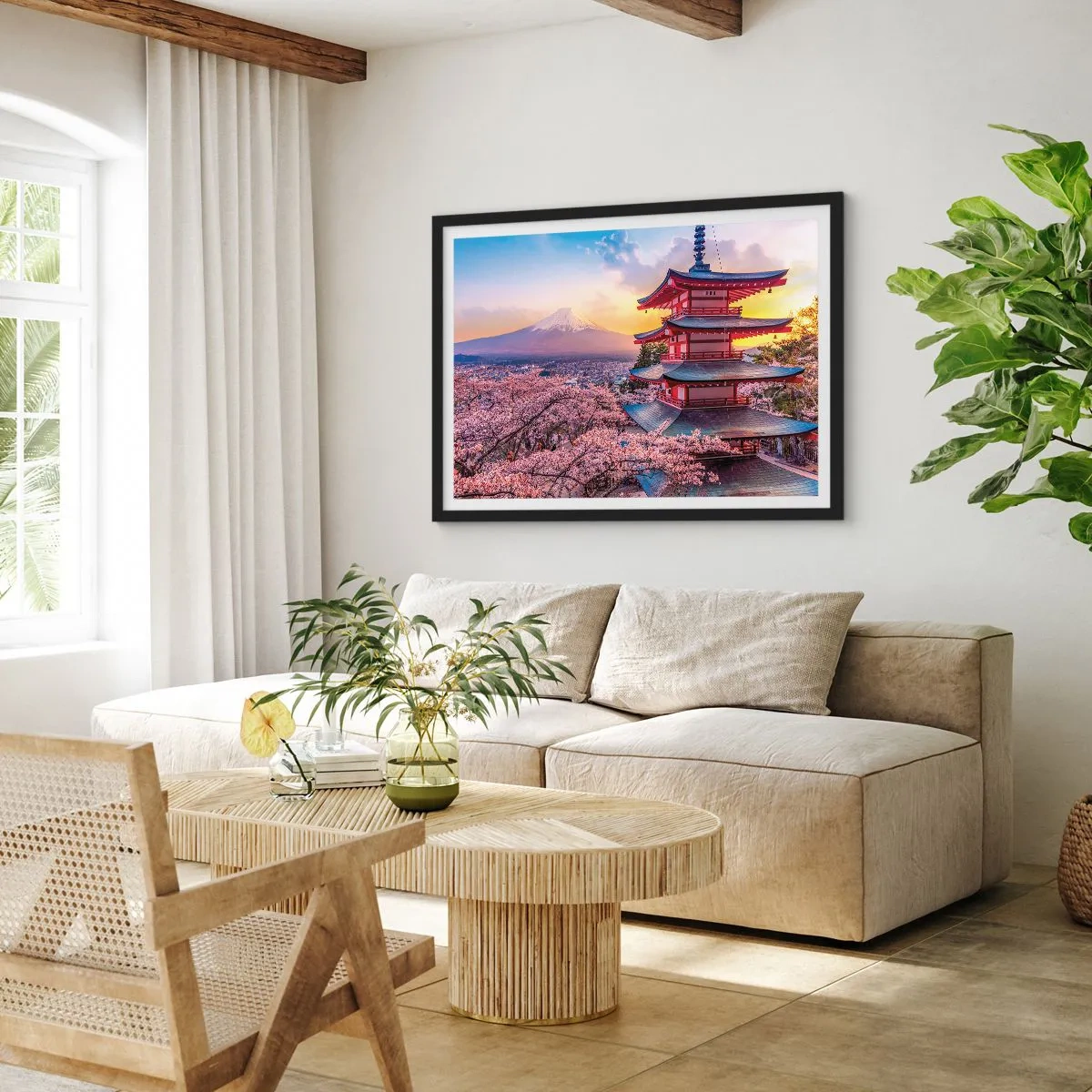 Poster în ramă neagră - Esența spiritului japonez - 70x50 cm