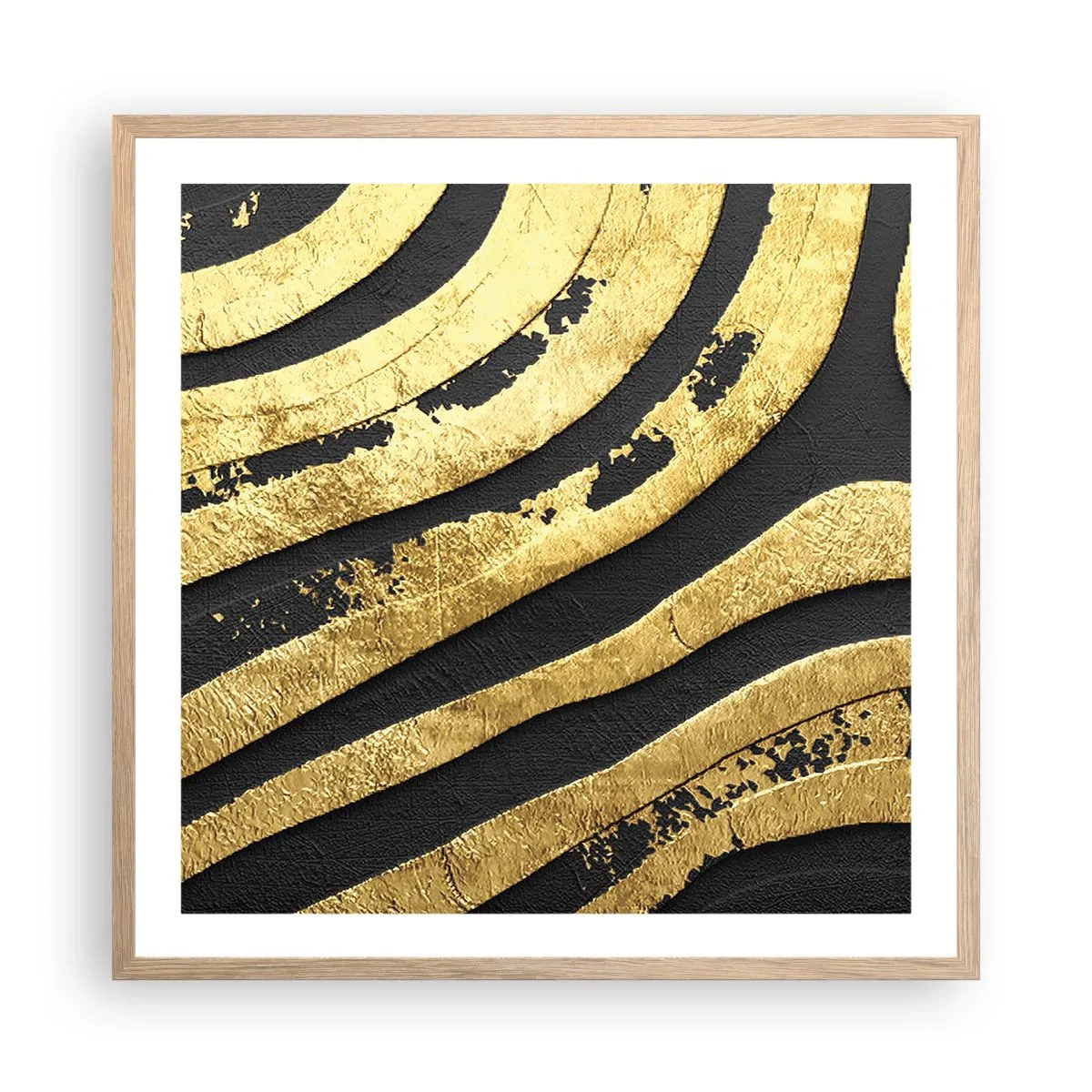 Poster în ramă de stejar deschis - Totul curge - 60x60 cm