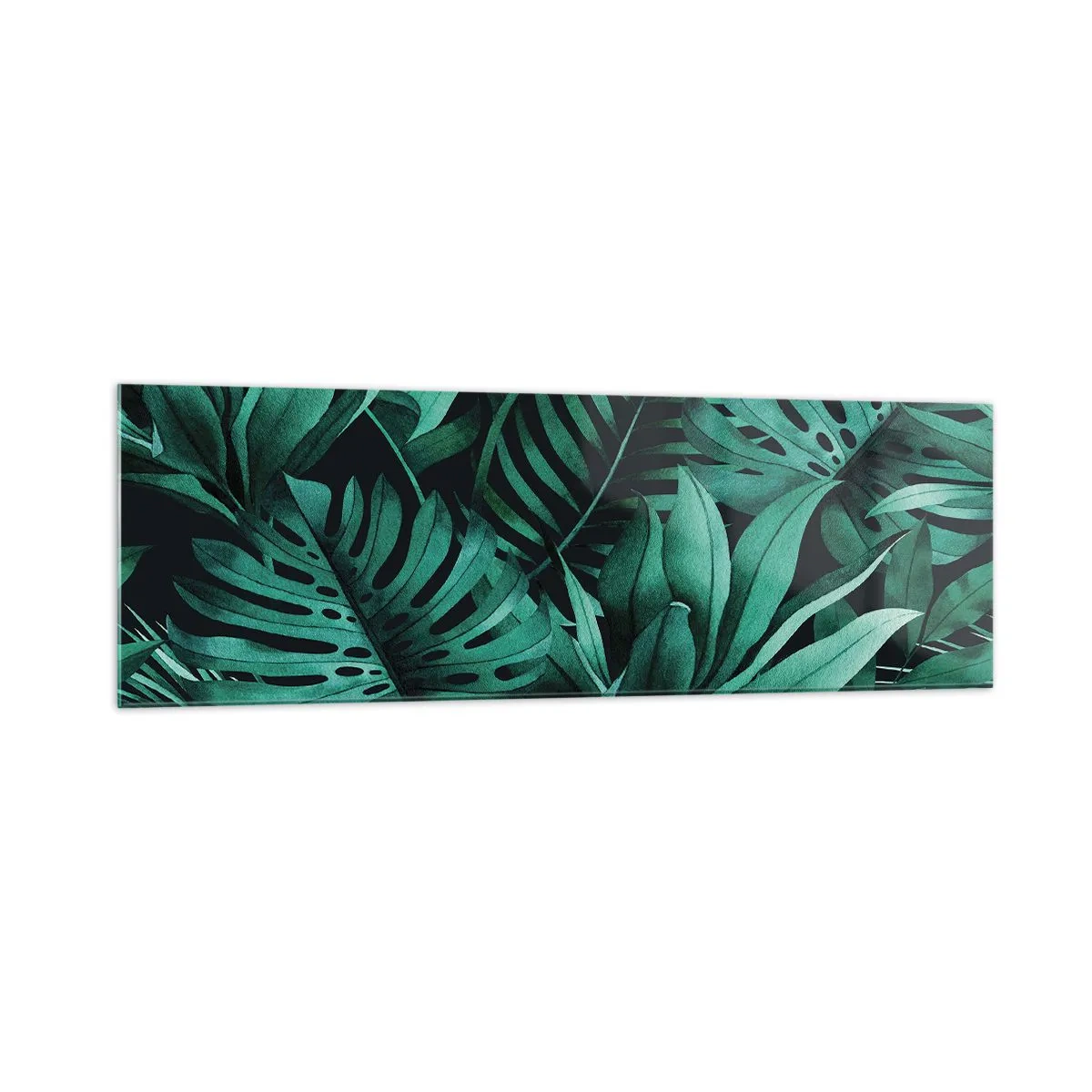 Tablou pe sticlă - Profunzimea verdelui tropical - 160x50 cm