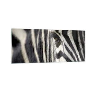 Tablou pe sticlă - Portret cu dungi - 100x40 cm