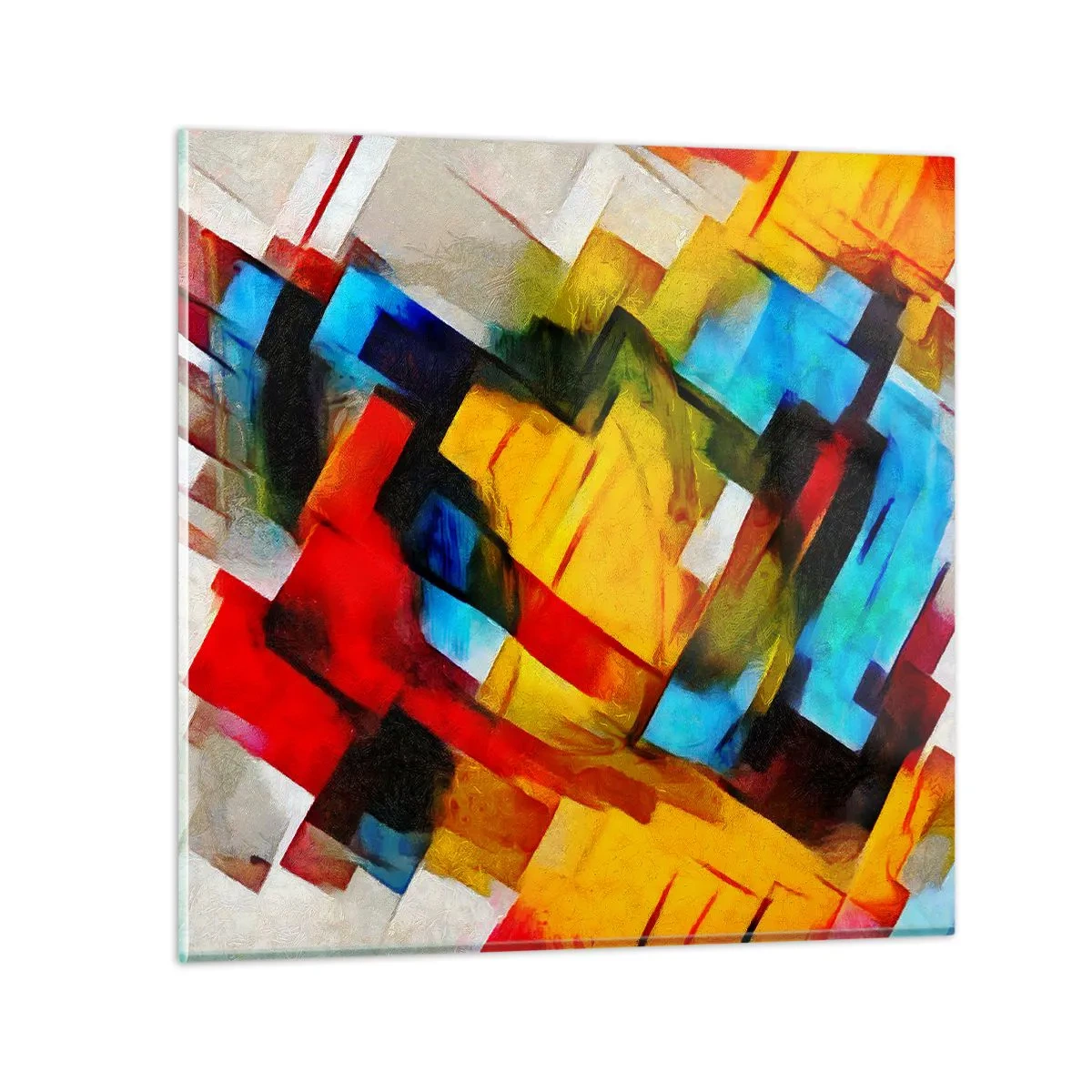 Tablou pe sticlă - Sandviș multicolor - 70x70 cm