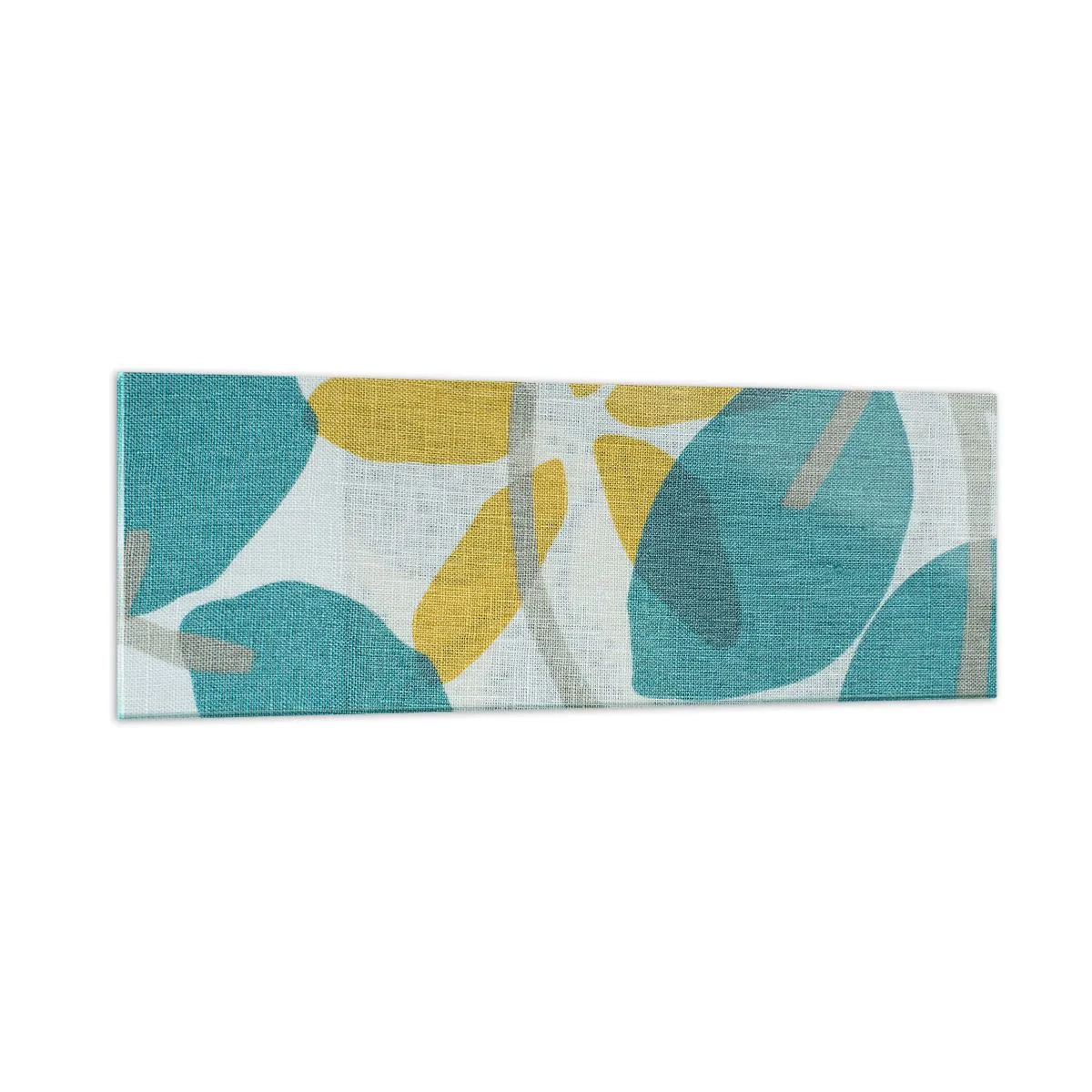 Tablou pe sticlă - Printre frunzele de azur - 90x30 cm