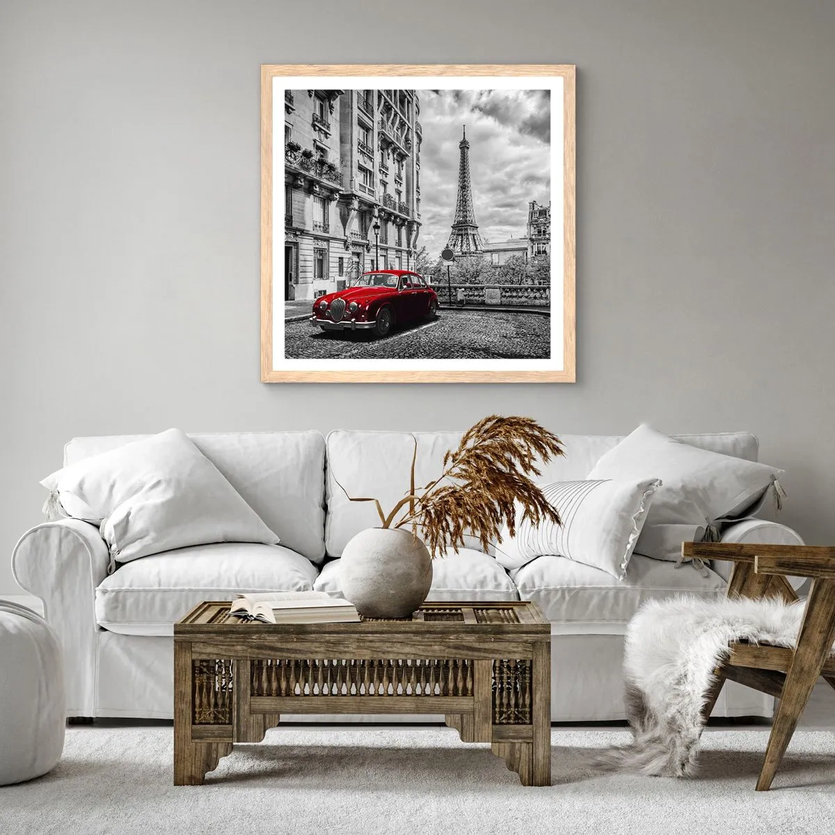 Poster în ramă de stejar deschis - Prădător în oraș - 50x50 cm