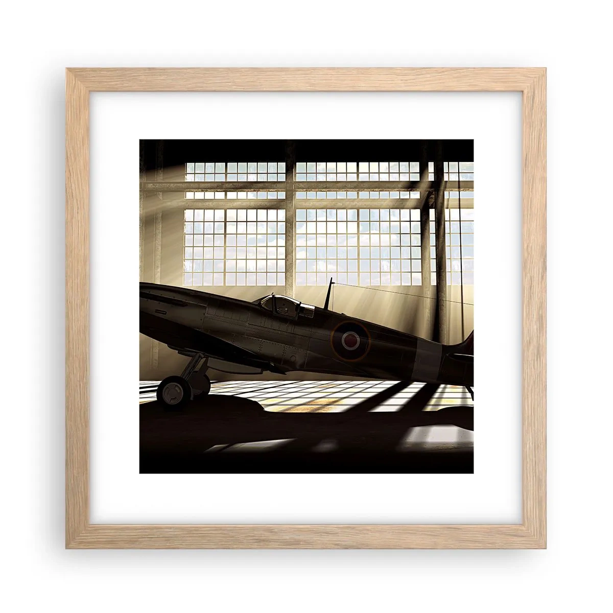 Poster în ramă de stejar deschis - Odihna războinicului - 30x30 cm