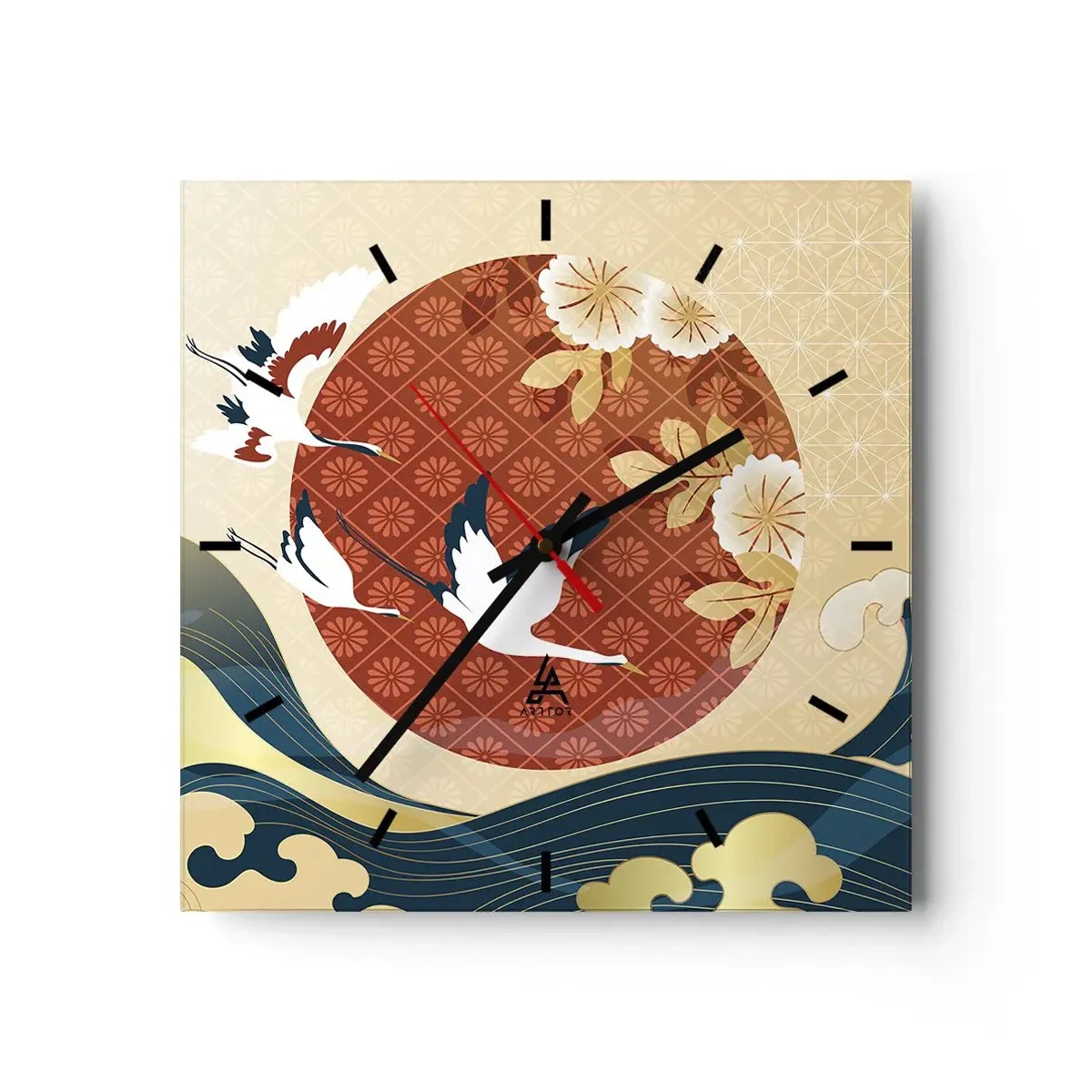 Ceas de perete - Ceas pe sticlă - O fabulă japoneză - 30x30 cm