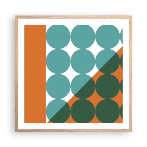 Poster în ramă de stejar deschis - Sus și pe diagonală - 60x60 cm