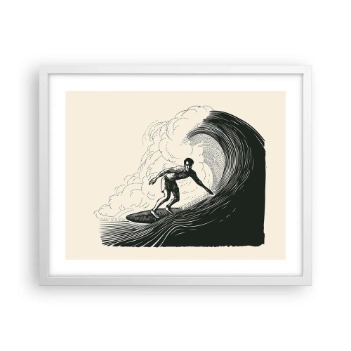 Poster în ramă albă - Regele valului - 50x40 cm