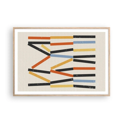 Poster în ramă de stejar deschis - Compoziție la nivel - 100x70 cm