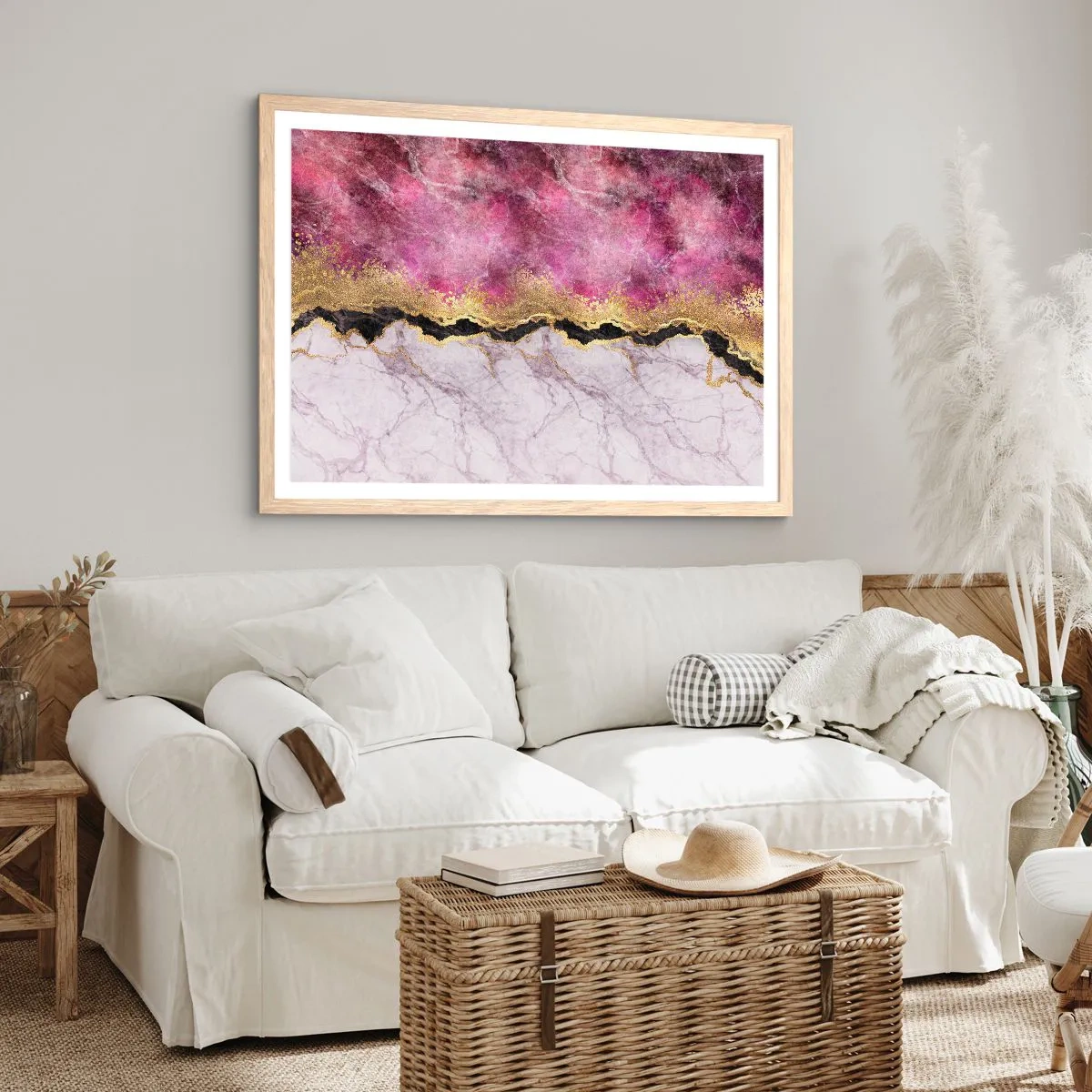 Poster în ramă de stejar deschis - La graniță - 70x50 cm