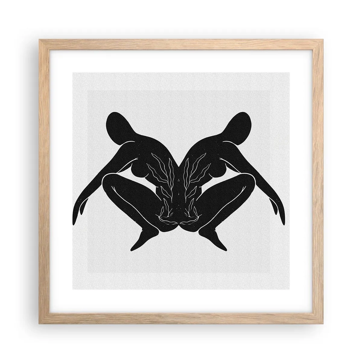 Poster în ramă de stejar deschis - Suflet comun - 40x40 cm