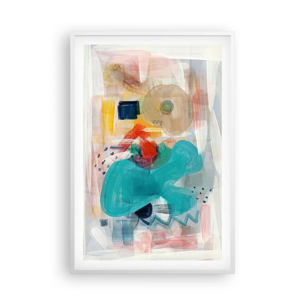 Poster în ramă albă - Joc plin de culoare - 61x91 cm