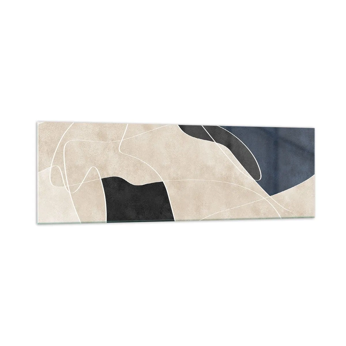 Tablou pe sticlă - Compoziție abstractă - contrast de culori - 160x50 cm