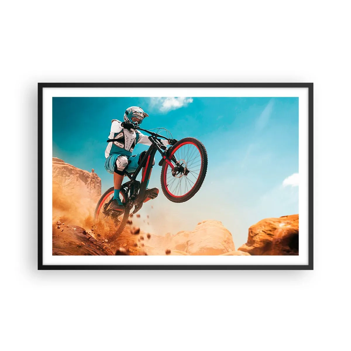 Poster în ramă neagră - Nebunia demonului bicicletei - 91x61 cm