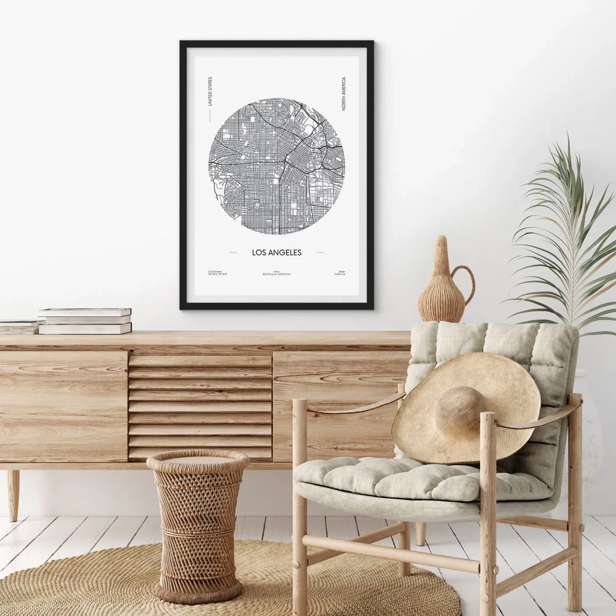 Poster în ramă neagră - Anatomia Los Angeles - 61x91 cm