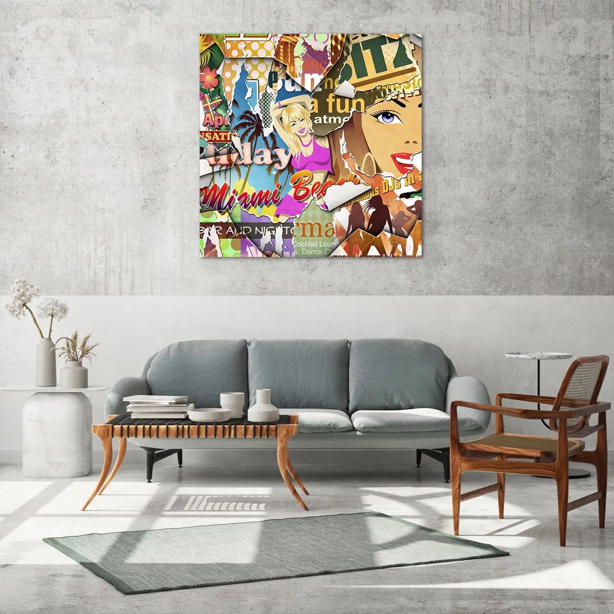 Tablou pe sticlă - Flashback-uri de vacanță - 70x70 cm