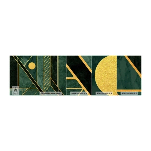 Mostră tapet autocolant Deluxe Sticker - Dinamica aurului și a azurului - Abstracția, Bucată, Model geometric - 100x30 cm