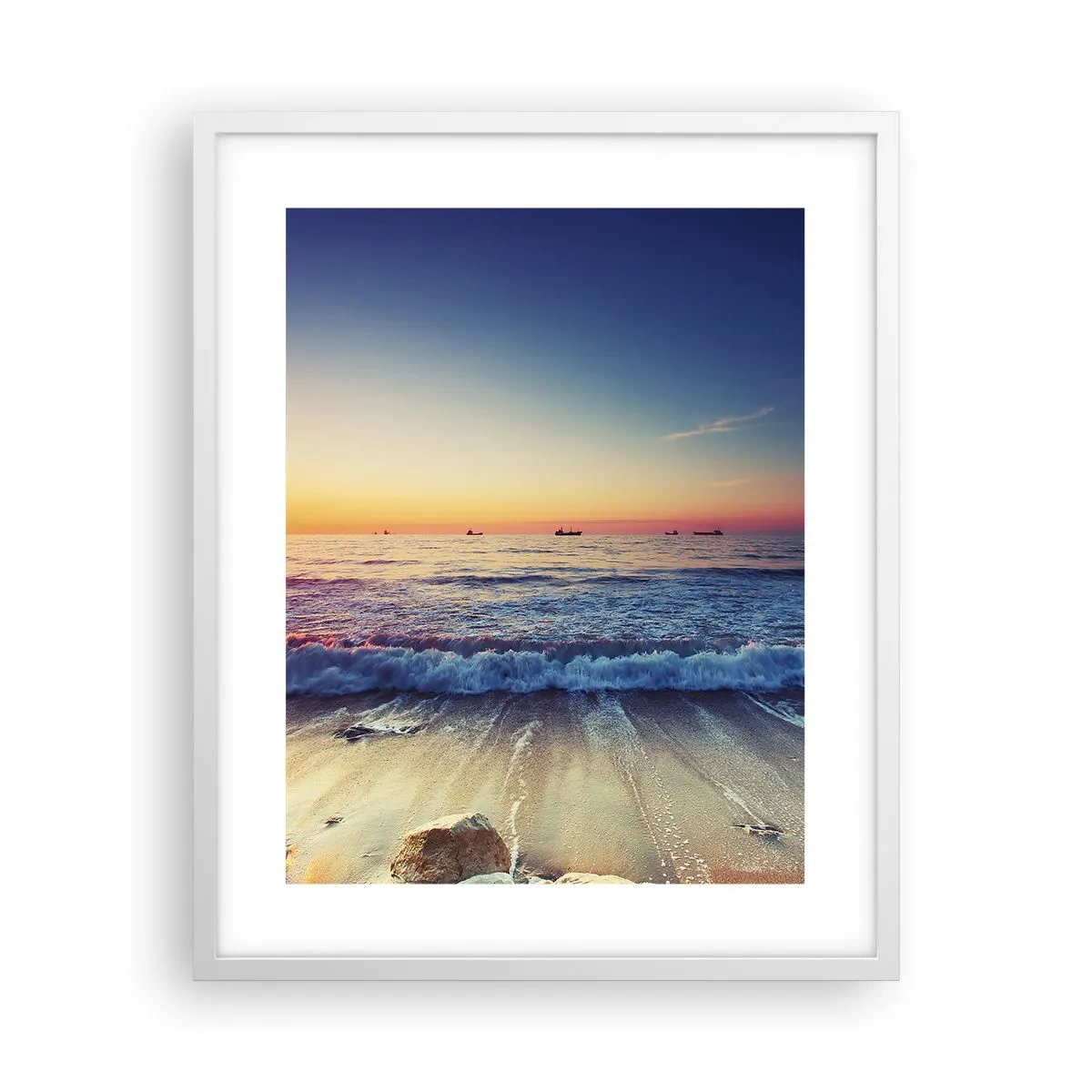 Poster în ramă albă - Și ce este dincolo de orizont? - 40x50 cm