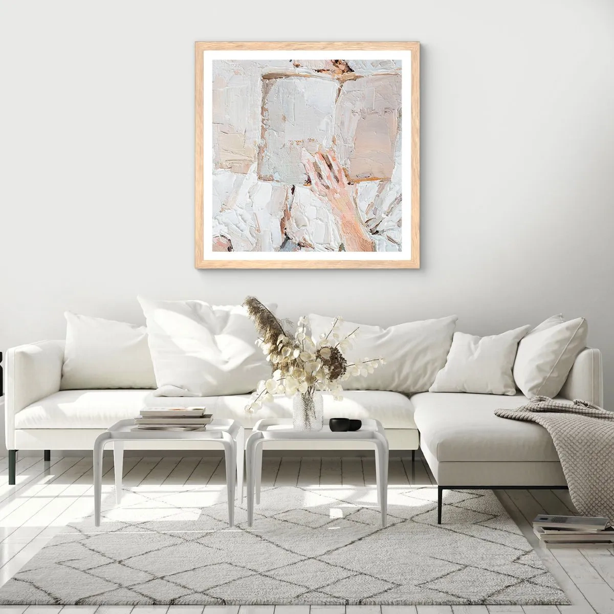 Poster în ramă de stejar deschis - Într-o altă lume - 60x60 cm