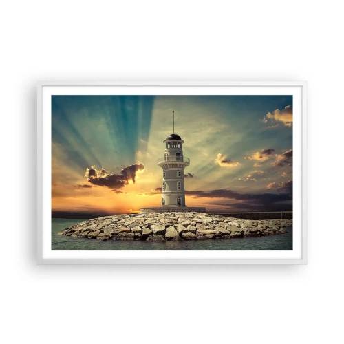 Poster în ramă albă - Lumină - Bunătate - Frumusețe - 91x61 cm