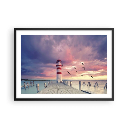 Poster în ramă neagră - Să ne întoarcem în port - 70x50 cm