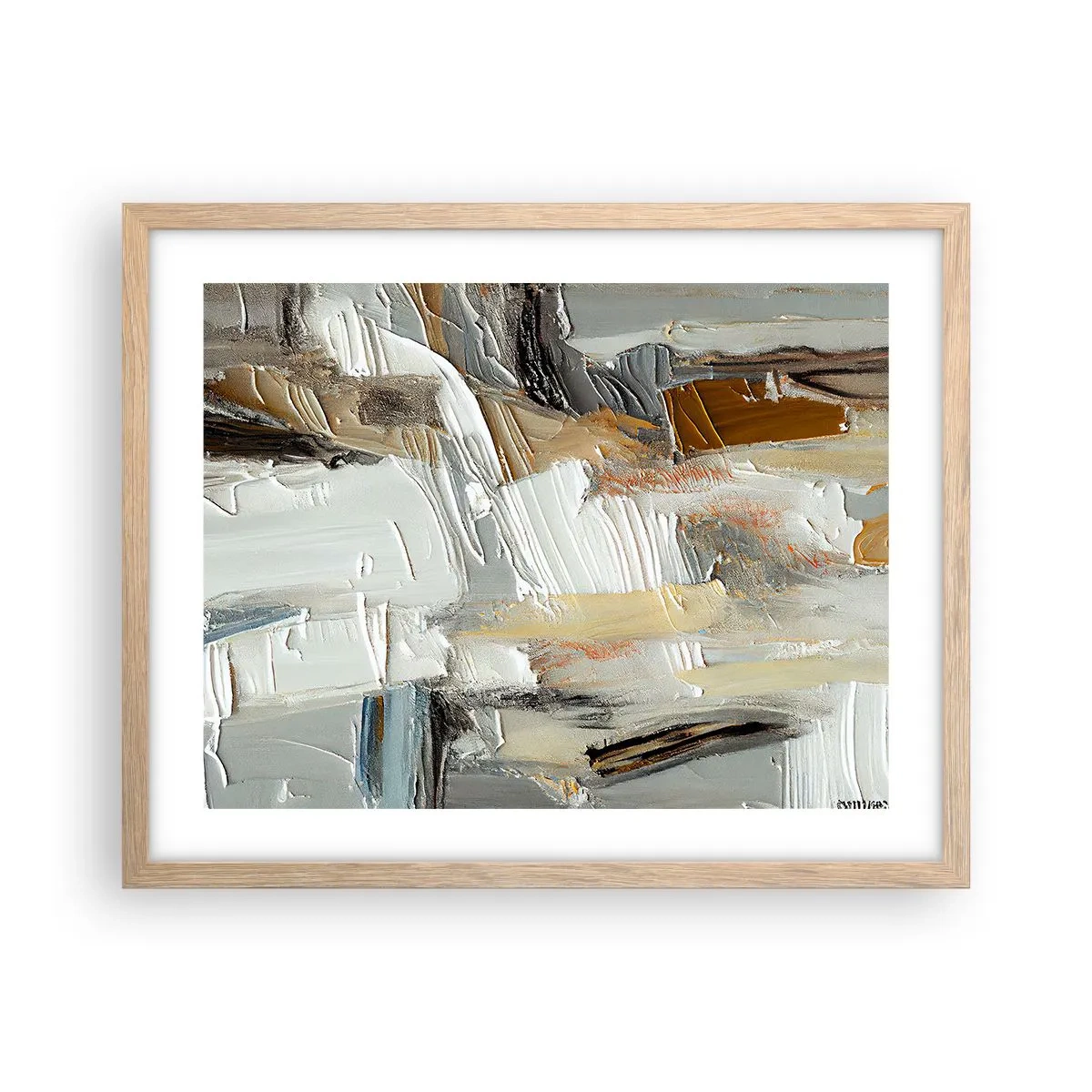 Poster în ramă de stejar deschis - Stratificare colorată - 50x40 cm