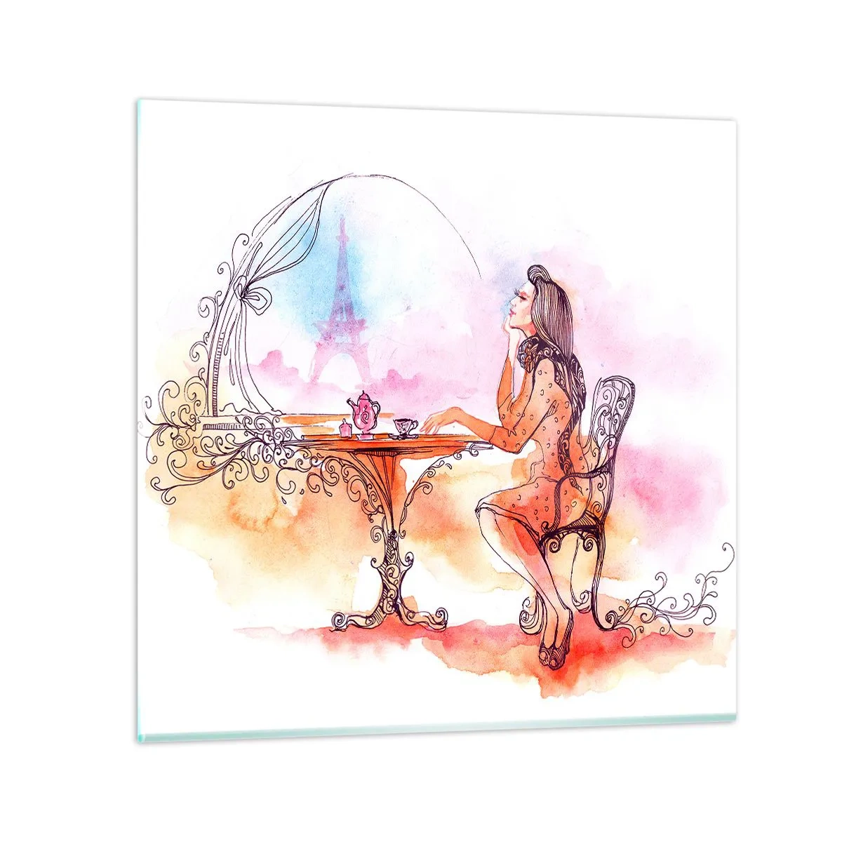 Tablou pe sticlă - Șic parizian - 70x70 cm