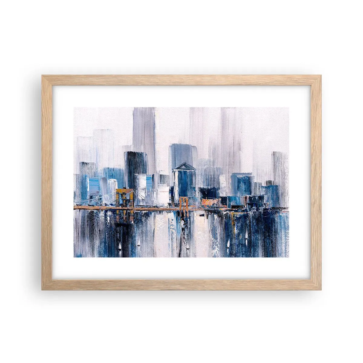 Poster în ramă de stejar deschis - Impresie de New York - 40x30 cm