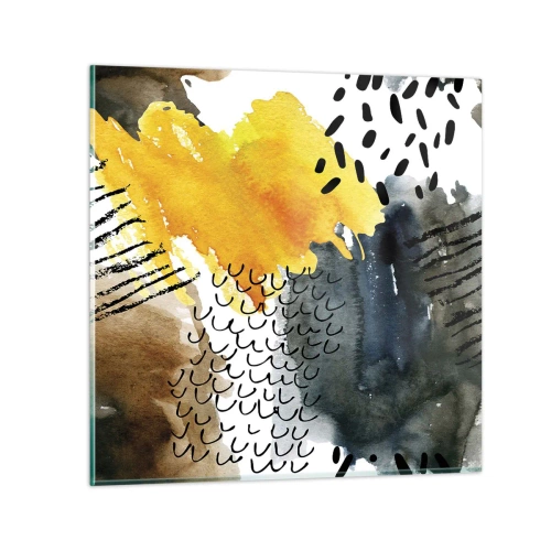 Tablou pe sticlă - O întâlnire a elementelor - 50x50 cm