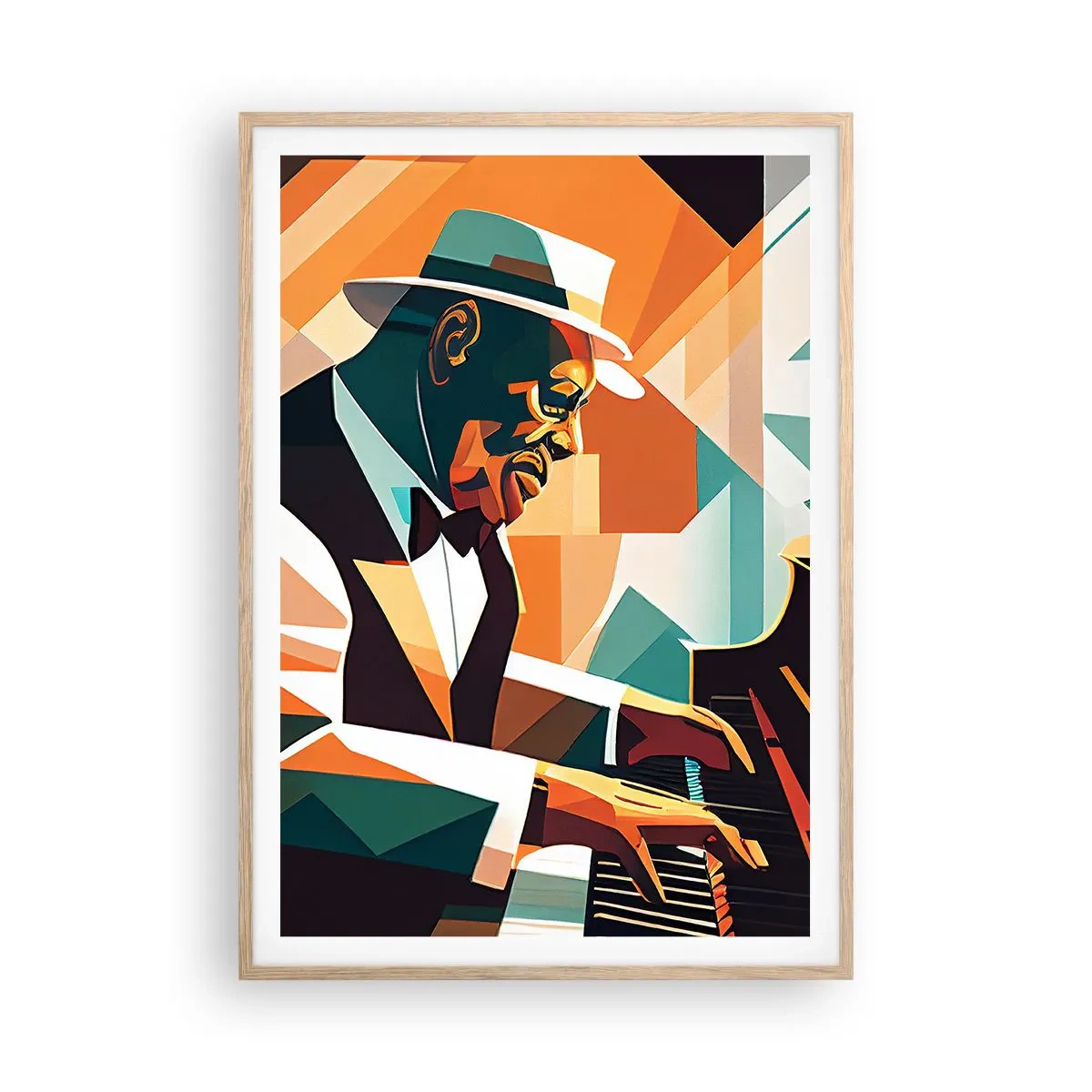 Poster în ramă de stejar deschis - Numai jazz - 70x100 cm