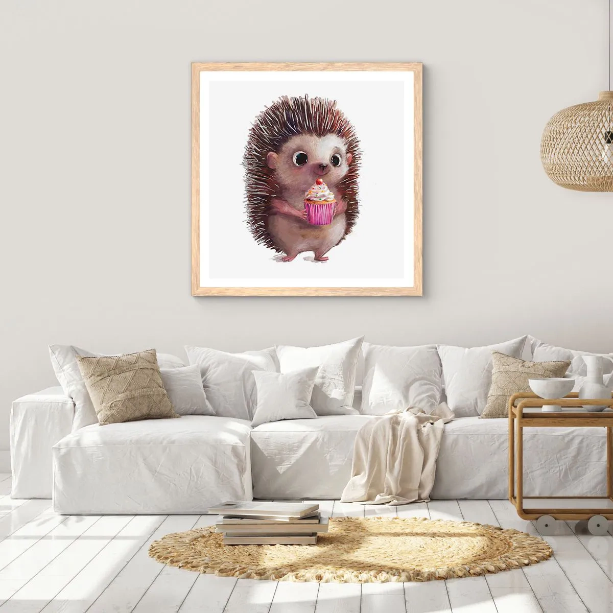 Poster în ramă de stejar deschis - Fiecare zi este o sărbătoare - 50x50 cm