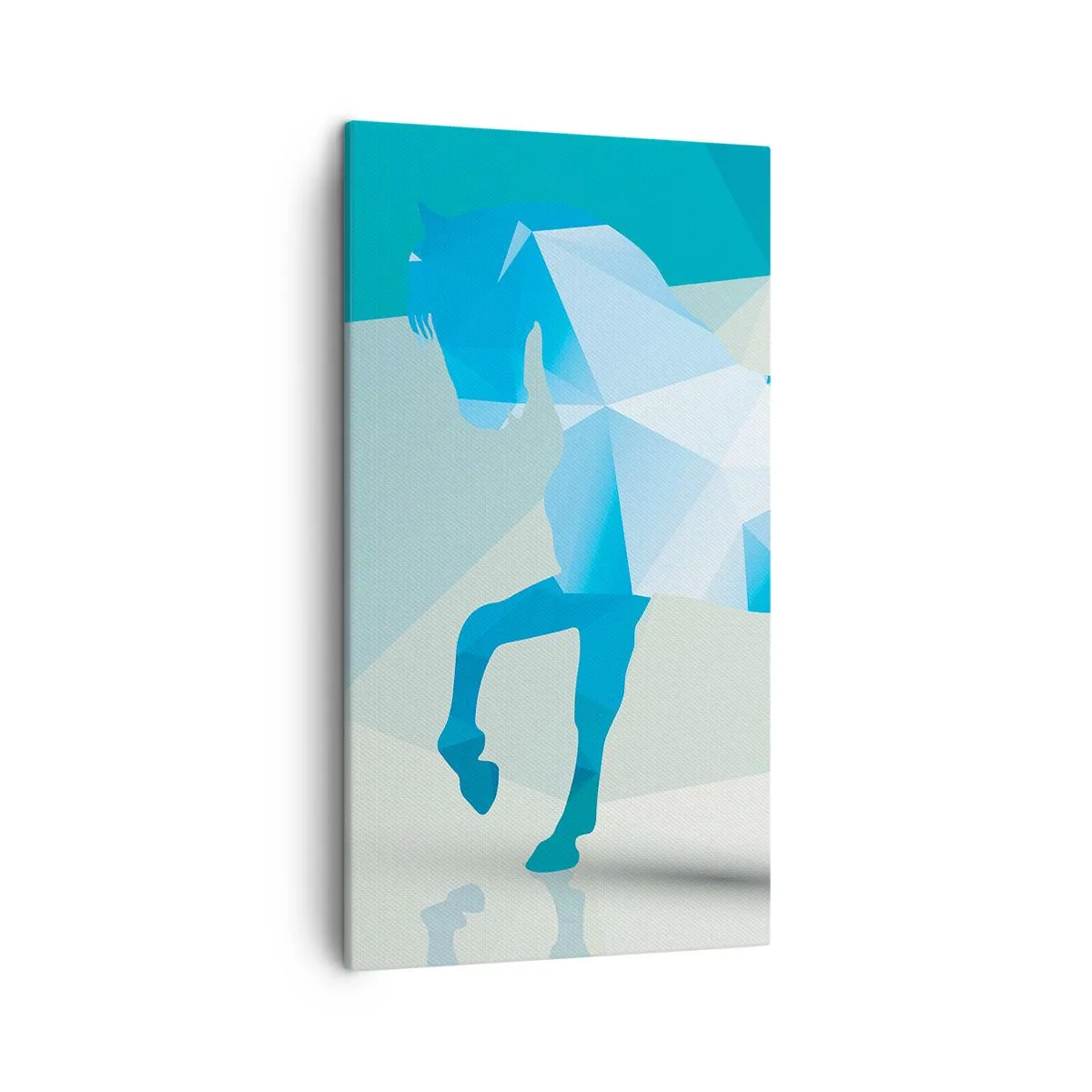 Tablou pe pânză - Cal geometric în turcoaz - 45x80 cm