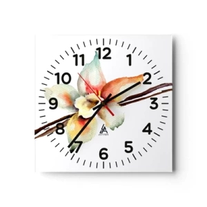 Ceas de perete - Ceas pe sticlă - Dulceața stropită - 30x30 cm