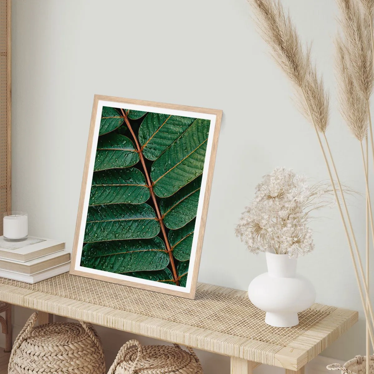 Poster în ramă de stejar deschis - Într-un ritm verde - 30x40 cm