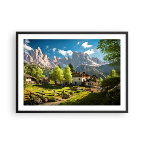 Poster în ramă neagră - Idilă alpină - 70x50 cm