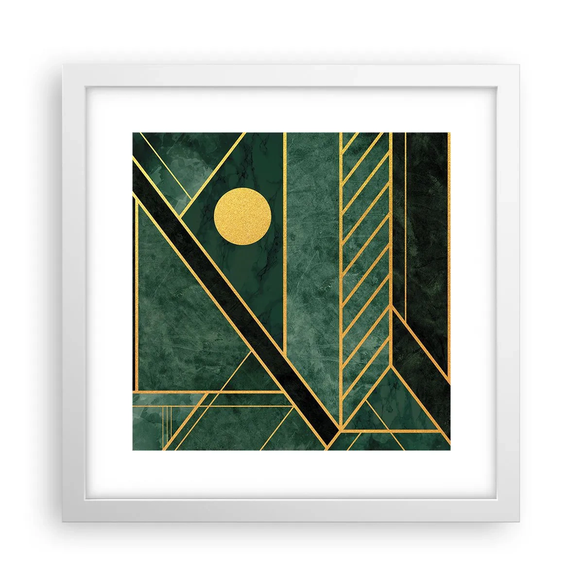 Poster în ramă albă - Dinamica aurului și a azurului - 30x30 cm