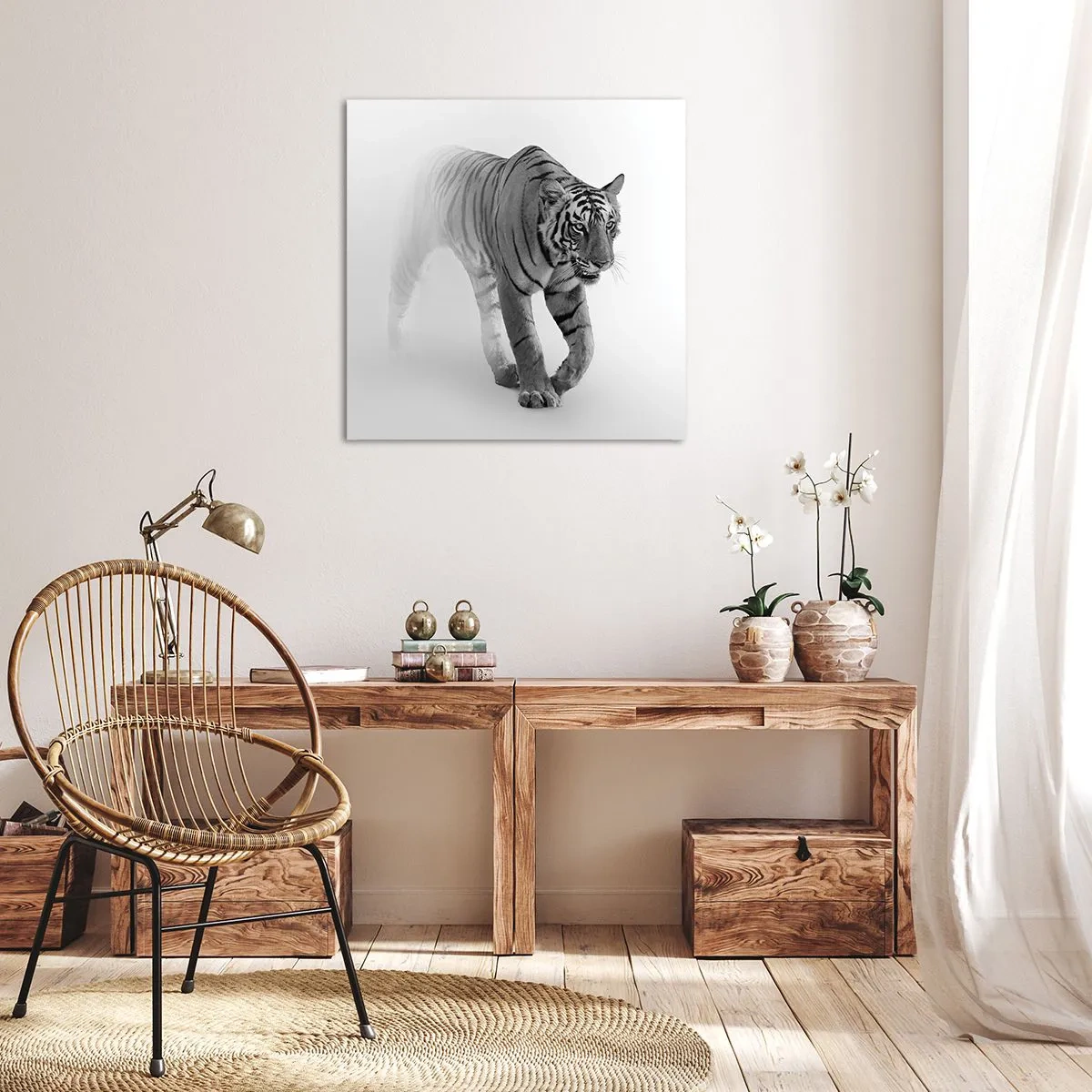 Tablou pe pânză - De veghe în ceață - 50x50 cm