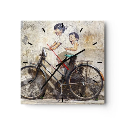 Ceas de perete - Ceas pe sticlă - Adevărat sau fals? - 40x40 cm