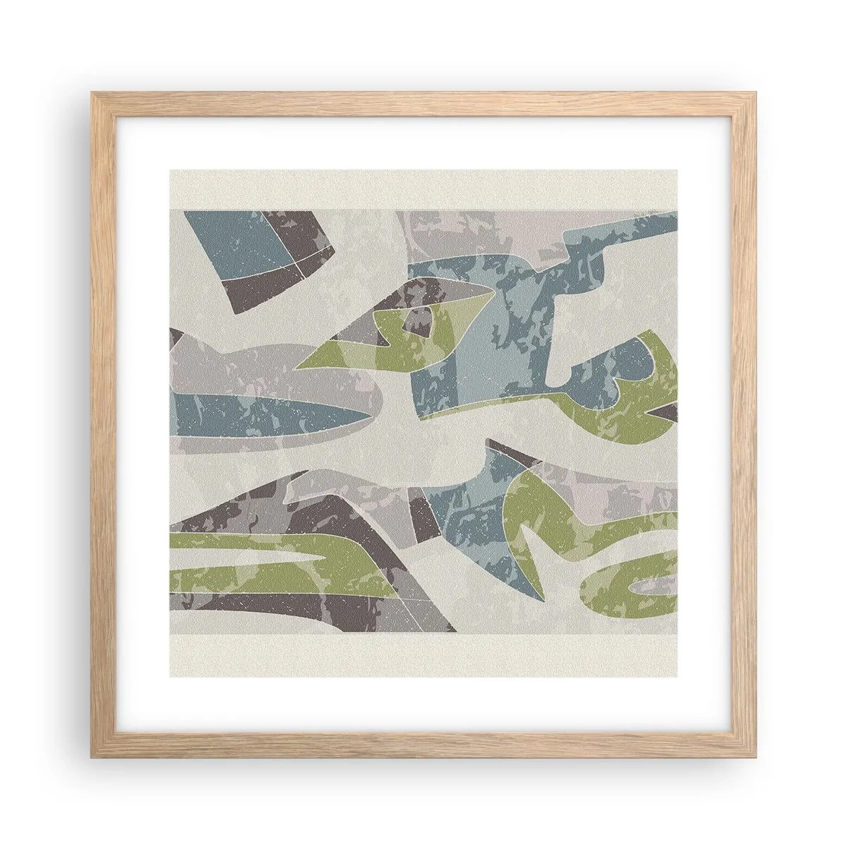 Poster în ramă de stejar deschis - Compoziție din spatele geamului - 40x40 cm