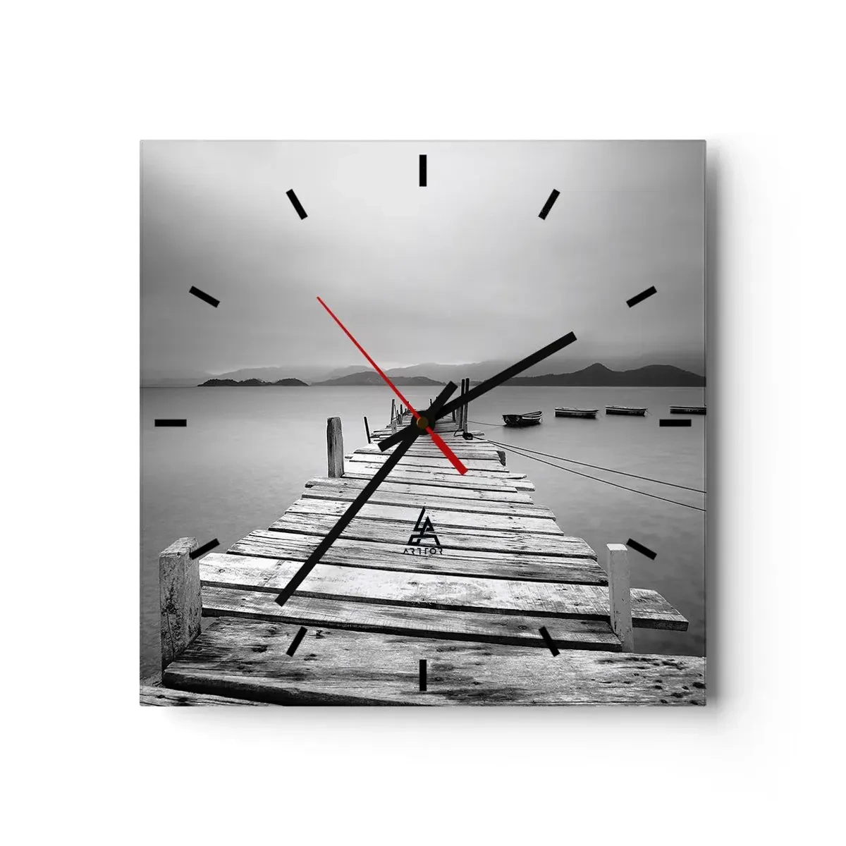 Ceas de perete - Ceas pe sticlă - Dincolo de munți, dincolo de mări - 40x40 cm