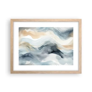 Poster în ramă de stejar deschis - Abstracție de zăpadă și ceață - 40x30 cm