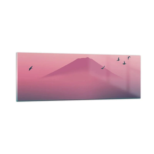 Tablou pe sticlă - Călători deasupra norilor - 90x30 cm