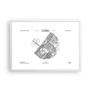 Poster în ramă albă - Anatomia Dubaiului - 70x50 cm
