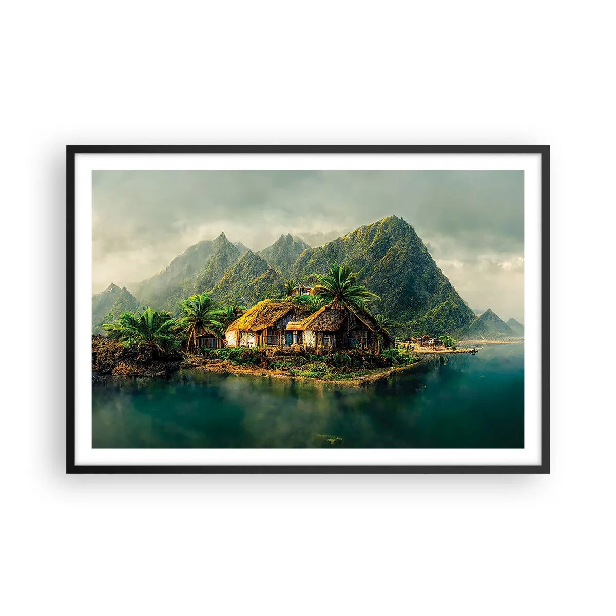Poster în ramă neagră - Paradisul tropical - 91x61 cm