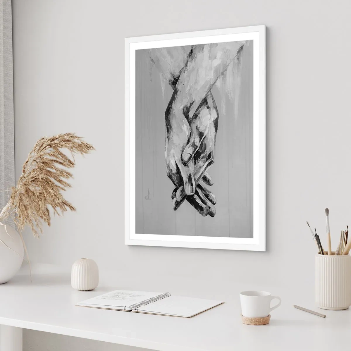 Poster în ramă albă - Începutul... - 40x50 cm