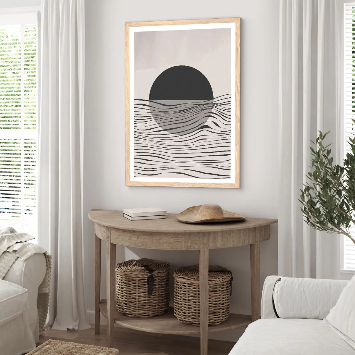 Poster în ramă de stejar deschis - Semicompunere - 70x100 cm