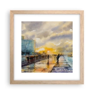Poster în ramă de stejar deschis - Viața pe țărm - 30x30 cm