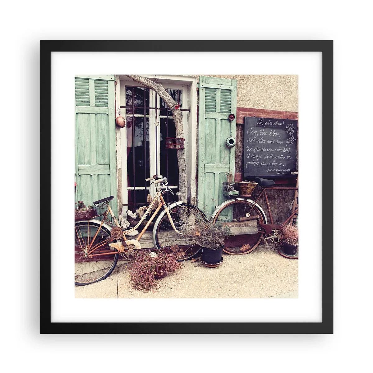 Poster în ramă neagră - Trăiască provincia! - 40x40 cm