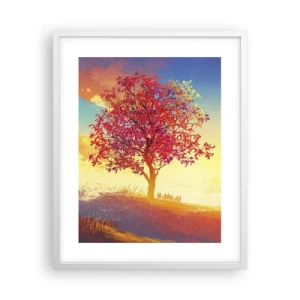 Poster în ramă albă - Pelerin la destinație - 40x50 cm