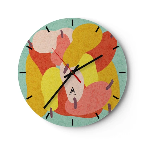 Ceas de perete - Ceas pe sticlă - Gustă soarele de vară - 40x40 cm