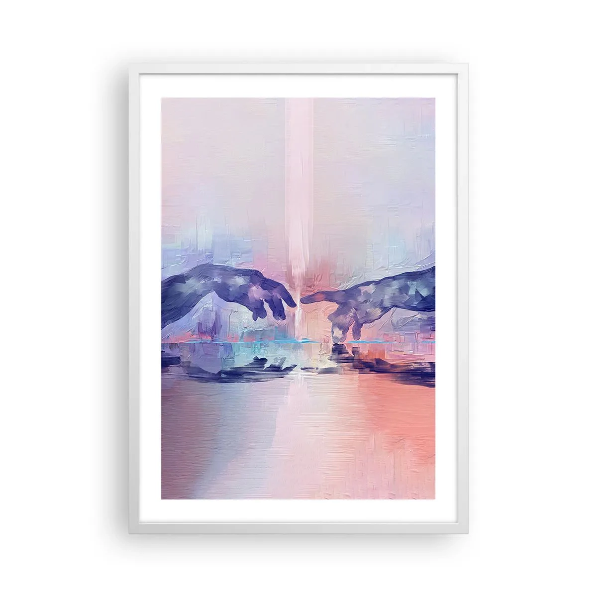 Poster în ramă albă - Scânteia divină a vieții - 50x70 cm